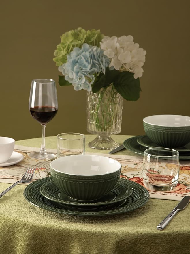 Famiware Ceramic Plates and Bowls Sets, Chip & Scratch Resistant, Microwave &