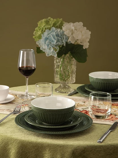 Famiware Ceramic Plates and Bowls Sets, Chip & Scratch Resistant, Microwave &