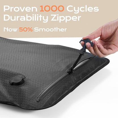 Essential Vacuum Bags for Travel Luggage with Electric Pump, Reusable Compression Bags for Checked Suitcases, Vacuum Seal Spacesaver for Cloth Packing(2Large+Pump)