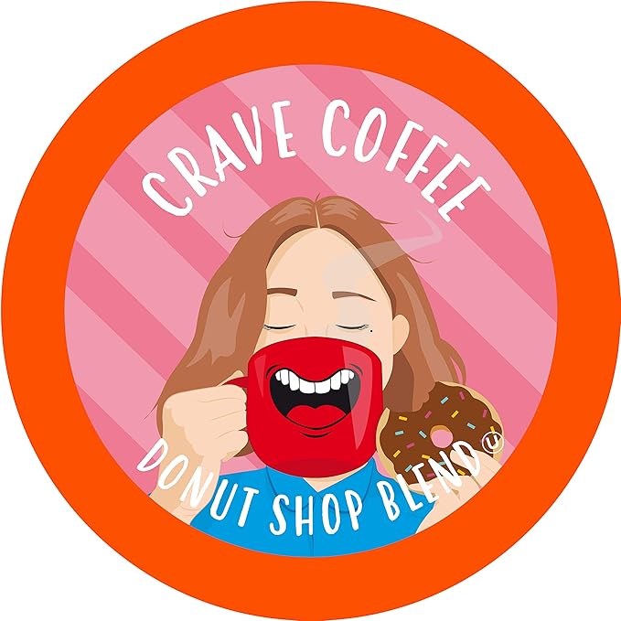 Crave Beverages Donut Shop - Medium Roast Coffee Pods for Keurig K Cup Brewers, 100 Count