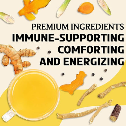 BREWIX, Turmeric Ashwagandha Herbal Tea Loose Leaf (100+ Cups, 7.05oz/200g) Real Ingredients From India, Caffeine Free & Naturally Gluten Free