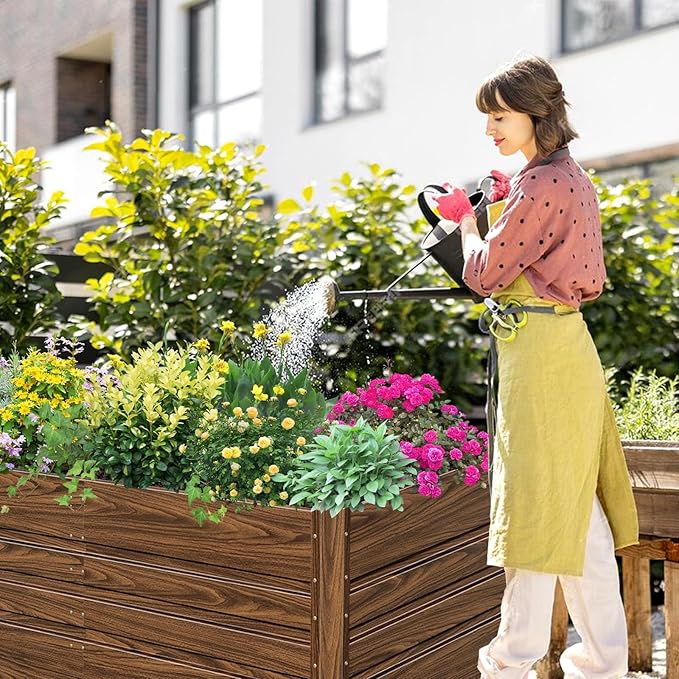 SnugNiture 2 Pcs 4x2x2FT Raised Garden Bed Galvanized Planter Garden Boxes