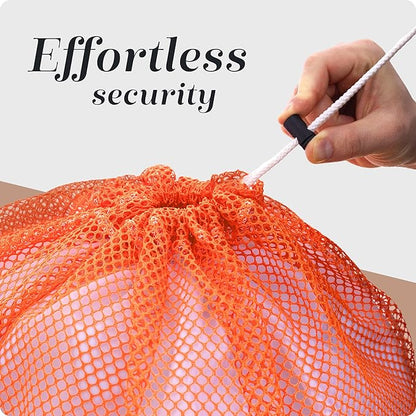 Handy Laundry Mesh XL Laundry Bag - Durable, Machine Washable with Secure Drawstring Closure - Perfect for College Dorms, Laundromats, Apartments (Orange, Large 24" x 36")