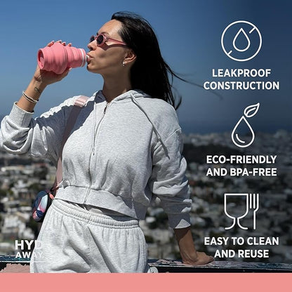 HYDAWAY 17oz Collapsible Water Bottle - BPA-Free, Leakproof, Lightweight, and Space-Saving - Perfect for Travel, Hiking, and Everyday Hydration