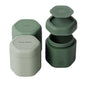 Cadence Travel Containers - Body Care Capsule Set - Magnetic Containers with Lids,Carry On Travel Essentials for Women/Men - 3 Flex Mediums (1.32oz) - Body Wash, Lotion & Sun Icon Labels - Evergreen