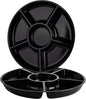 Plasticpro 6 Sectional Round Plastic Serving Tray/Platter (2, Black)