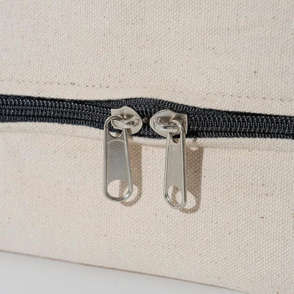 Clothes Storage Bags - 100% Cotton Canvas Sweater Storage Bags with Zipper - Reusable, Washable, Breathable, and Moth Proof Garment Bags - Convenient and Easy to Carry and Organize (2 Bags)