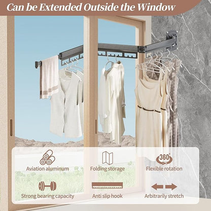 The Gospel of Tiny Homes!Clothes Drying Racks Wall Mounted,Foldable,Space-Saving Laundry Solution for Apartments and Bathrooms,Durable Metal Design (White)