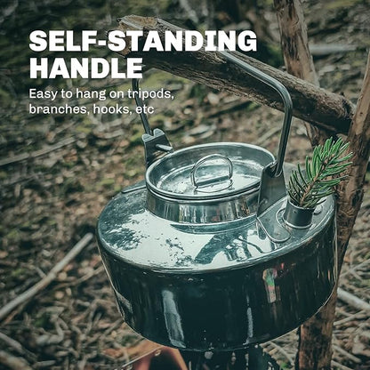 Fire-Maple Antarcti Portable 1 Liter Lightweight Stainless Steel Camping Kettle | Durable and Portable Camp Tea Pot | Ideal for Bushcraft and Outdoor Campfire Use