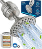 Cobbe 6-Setting High Pressure Filtered Shower Head Combo, Detachable Rain Shower Head with 20 Stage Shower Head Filter for Hard Water - Remove Chlorine and Harmful Substances, Brushed Nickel