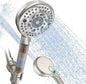 Filtered Shower Head with Handheld, 9-Spray Mode High Pressure Detachable Shower Head with Filters for Hard Water - Remove Chlorine Brushed