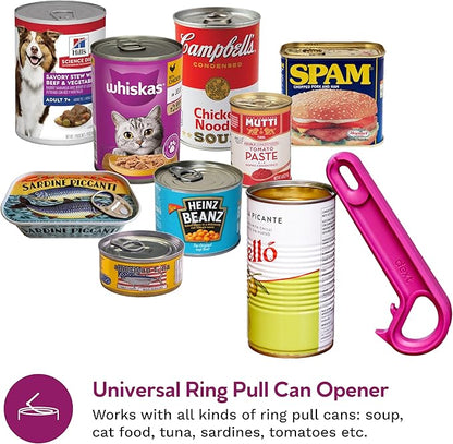 Ring Pull & Pop Top Can Opener (Teal) Easy Open Any Pull Tab Cans for Seniors, Soda, Pet Food, Cat Cans, Beer, Parkinsons Aids for living Gifts, Gadgets for People with Arthritis, kitchen gadgets.