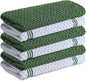 Infinitee Xclusives 100% Cotton Kitchen Towels - 15x25 Inch Ultra Soft Tea Towel, Super Absorbent Terry Dish Towels for Kitchen Linens |Green|