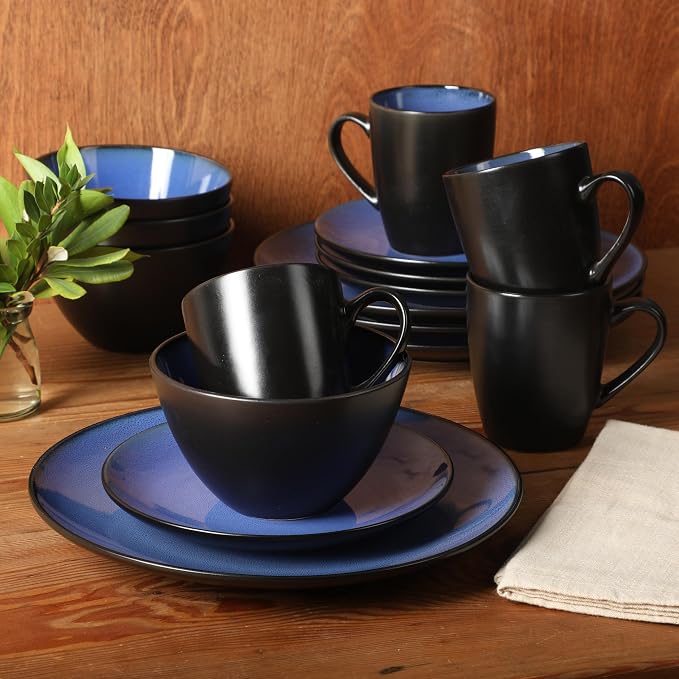 Gibson Elite Soho Lounge Round Reactive Glaze Stoneware Dinnerware Set