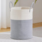 VIPOSCO Large Laundry Hamper, Tall Woven Rope Storage Basket for Blanket, Toys, Dirty Clothes in Living Room, Bathroom, Bedroom - 100L Grey & White