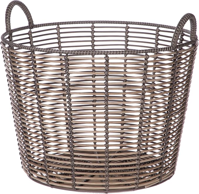 76QT rattan woven basket, withhandle, extra-large storagebasket, suitable for all areas ofthe home
