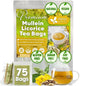 FreshDrinkUS, Premium 75 Mullein Licorice Tea Bags, 100% Natural, Blend of Mullein Leaves, and Licorice Root. Made with Natural Material Tea Bags. No Sugar, Vegan.