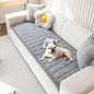 OTOB Couch Cover for Dogs Washable, Non Slip Plush Fuzzy Sofa Covers for 3 Cushion Couch Pet Friendly, Soft All Seasons Sofa Slipcover Cozy Furniture Protector (Gray, 31.5" x 82.7")
