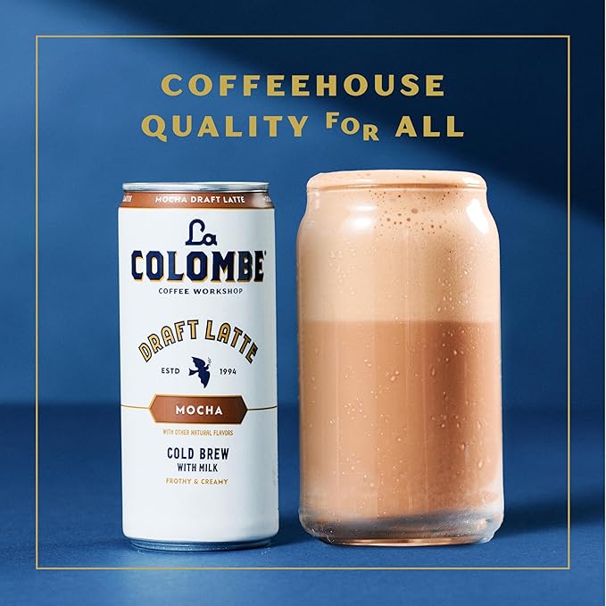 La Colombe Coffee, Mocha Draft Latte, 11 fl oz Cans (Pack of 12), Coffeehouse Quality Cold Brew, Specialty Grade Coffee Beans, Ready-to-Drink On-the-Go