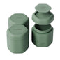 Cadence Travel Containers - Body Care Capsule Set - Magnetic Containers with Lids,Carry On Travel Essentials for Women/Men - 3 Flex Mediums (1.32oz) - Body Wash, Lotion & Sun Icon Labels - Eucalyptus