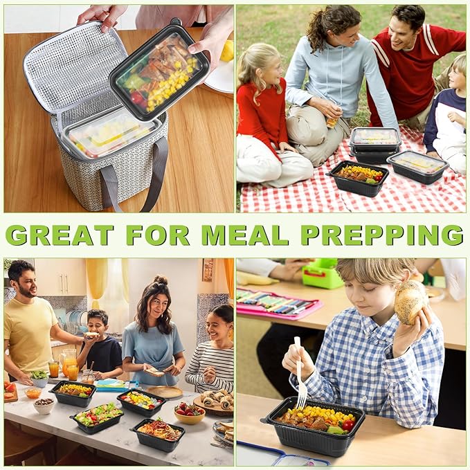 50-Pack Meal Prep Containers, 25 Oz 1-Compartment to go Food Containers with Lids, Reusable Lunch Box |BPA Free|Stackable, Microwave/Dishwasher/Freezer Safe