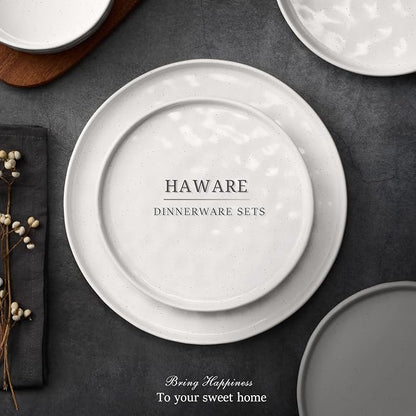 HaWare Dinnerware Sets, 16-Piece Plates and Bowls Set