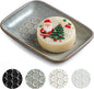 Gomakren Soap Dish for Shower, Bar Soap Holder, Ceramic Soap Dishes for Bar Soap, Christmas Sponge Holder Soap Saver Soap Tray for Bathroom Kitchen Sink, 5.5 Inch, Gray