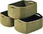 Small Green Storage Baskets for Organizing Shelves, Cute Woven Baskets for Storage, Organizer Basket for Decor, Gift Basket, 13"×8.5"×5.1" (3 Packs) Green