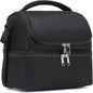 FlowFly Double Decker Cooler Insulated Lunch Bag Large Tote for Boys, Girls, Men, Women, With Adjustable Strap,Black