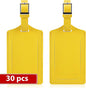 Travelambo Luggage Tags for Suitcases Faux Leather Privacy Protection 30 Pack Bag Tags Travel Accessories Essential, Energetic Yellow