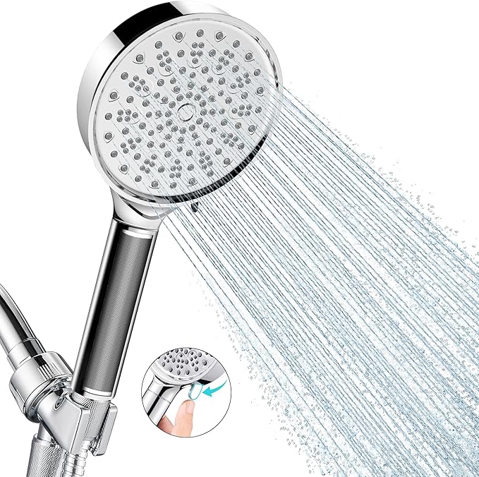 Cobbe Filtered Shower Head with Handheld - Filters Over 99% Of Chlorine - 2.0 Carbon Shower Head Filter System - Water Softener Filters Beads for Hard Water - Reduces Dry Itchy Skin, Chrome
