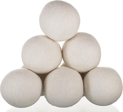 Woolzies- Wool Dryer Balls, Natural Fabric Softener 6 XL Balls,2 Pack