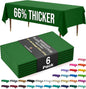 Party Solids 66% Thicker Premium Plastic Table Cloth Rectangle Table Cover 0.5 Mil 6 Pack Emerald Green Table Cloth 54 Inch x 108 Inch Disposable Tablecloth Won't Tear Easily Like Cheap Thin Brands