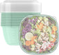 Bentgo Prep - 1-Compartment Bowls with Custom Fit Lids - Reusable, Microwaveable, Durable, PFAS & BPA-Free, Freezer and Dishwasher Safe Meal Prep Food Storage - 10 Bowls & 10 Lids (Sage Leaf Glitter)