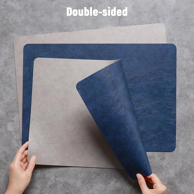 Vinyl Placemats Set of 6, Dual Sided Place Mats