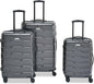 3 Piece Luggage Set, Hardshell Luggage Sets with TSA Lock, PC+ABS Lightweight Suitcase Sets with 360° Spinner Wheels BLACK (20/24/28)