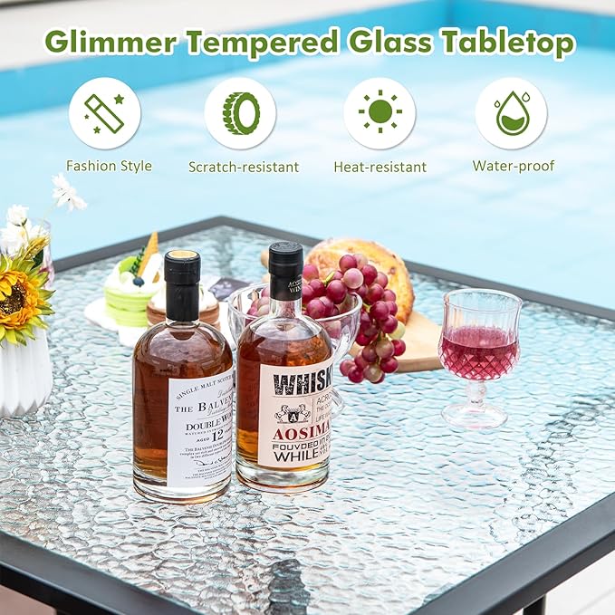 Tangkula 35 Inch Patio Dining Table