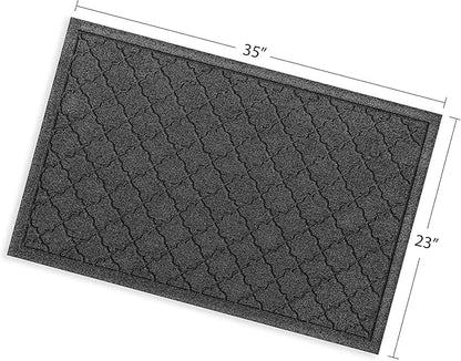 WaterHog Heavy Duty Doorway Mat, 2' x 3', Made in USA, Durable & Skid-Resistant Entryway Mat, Water-Trapping, Indoor/Outdoor Decorative Floor Covering, Cordova Collection, Charcoal
