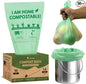 50 Small Compost Bags for Countertop Bin 1.6 Gal - Cornstarch Compost Trash Bags - Leakproof & Tear Resistant Compostable Bags for Kitchen Compost Bin - OK Compost Home & Seedlings Certified