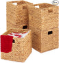 Best Choice Products 13x13in Pack of 5 Cube Storage Baskets, Water Hyacinth Multipurpose Collapsible Organizers, Handwoven Laundry Totes for Laundry, Living Room, Kids Room & Nursery - Natural