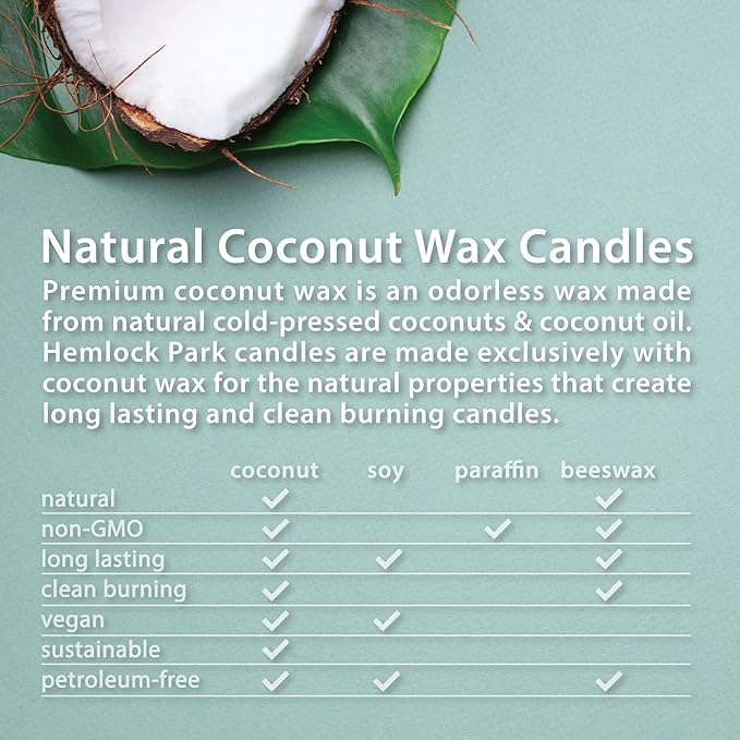 Hemlock Park Crackling Wood Wick Candle Handcrafted with Natural Coconut Wax (Large 16 oz, Pomelo Citrus)
