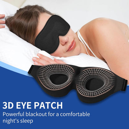 Sleep Eye Mask, 3D Eyes Mask for Sleeping, Contoured Cup Night Blindfold Eye Mask with Adjustable Strap