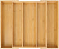Utoplike Bamboo Expandable Kitchen Drawer Organizer, Adjustable Utensil Holder and Cutlery Tray Organiser, Drawer Divider for Silverware, Flatware, Knives in Kitchen, Bedroom, Living Room, 5 Slot