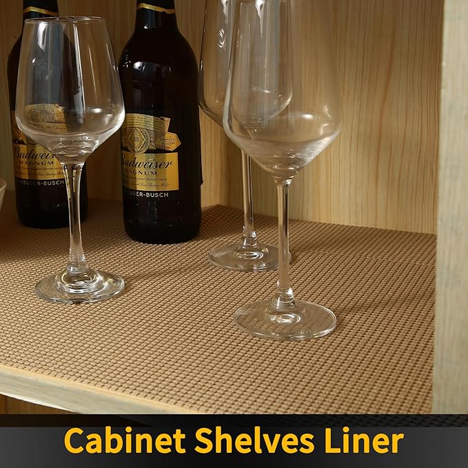 iwtmm Drawer Shelf and Cabinet Liners Non-Adhesive Extra Strong Grip - Keep Items in Place for Kitchen, Bathroom, Office & Wardrobe, Heavy Duty Anti-Slip Liners for Cabinets, Cupboards, Drawers