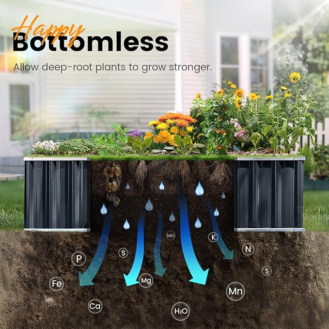 KING BIRD Galvanized Raised Garden Bed