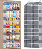Univivi Over the Door Organizer 6 Tiers, Extra Large Door Hanging Organizer with Clear Deep Pockets Over the Door Storage for Closet, Bedroom, Nursery, Bathroom and Pantry (Grey)