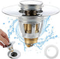 Bathroom Sink Stopper - for 1.25" Standard Drain Holes, Pop Up Sink Strainer, Bullet Core Push Type Stainless Steel Plug