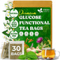 FreshDrinkUS, Premium 30 Tea Bags Glucose Functional Tea – Herbal Blend with Gymnema, Cinnamon, Bitter Melon, Tulsi & More –– Caffeine-Free. Sugar-Free. Gluten-Free. Vegan