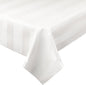 Luxury Table Protector Pad, 2 in 1 Table pad + Great Looking Tablecloth - Heat Resistant, Spill & Stain Proof - Flannel Backing (54x90, White - Silk Stripe)