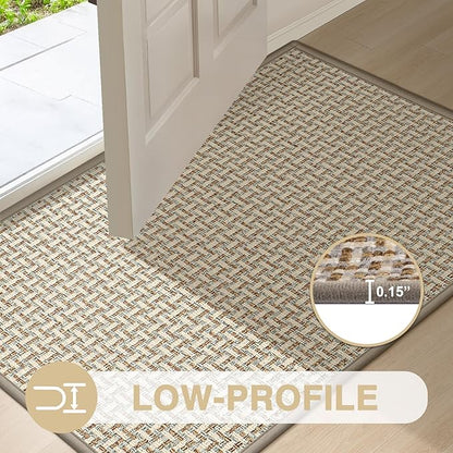 LEKEEPGO Door Mat Indoor Entrance 24"x36", Absorbent Indoor Door Mat, Non Slip Rubber Backing Inside Door Mats, Washable Floor Mat, Low-Profile Doormat for Front Door, Entryway, Entrance, Grey